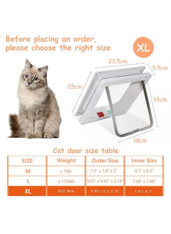 Qpets® Large Cat Door, 4 Way Locking Pet Door for Small Cat Dog, Indoor Pet House Door Flap Cat Door, Flexible in & Out, Lockable, One Way Out/in, Two Way Out/in Cat Door, 28 * 25 * 5.5CM - Image 2