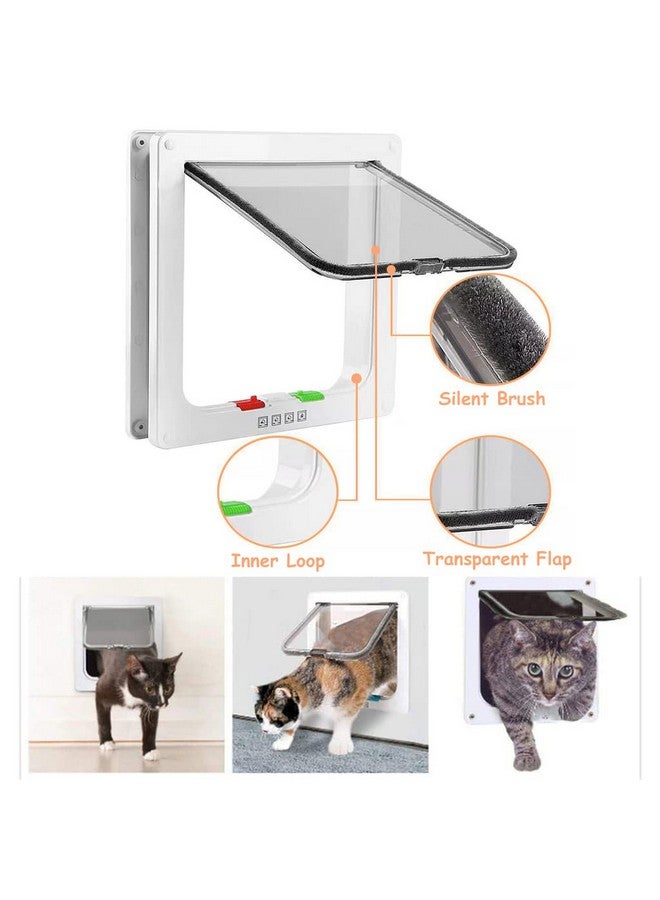 Qpets® Large Cat Door, 4 Way Locking Pet Door for Small Cat Dog, Indoor Pet House Door Flap Cat Door, Flexible in & Out, Lockable, One Way Out/in, Two Way Out/in Cat Door, 28 * 25 * 5.5CM - Image 4