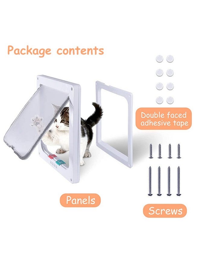 Qpets® Large Cat Door, 4 Way Locking Pet Door for Small Cat Dog, Indoor Pet House Door Flap Cat Door, Flexible in & Out, Lockable, One Way Out/in, Two Way Out/in Cat Door, 28 * 25 * 5.5CM - Image 5