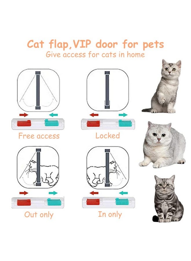 Qpets® Large Cat Door, 4 Way Locking Pet Door for Small Cat Dog, Indoor Pet House Door Flap Cat Door, Flexible in & Out, Lockable, One Way Out/in, Two Way Out/in Cat Door, 28 * 25 * 5.5CM - Image 3