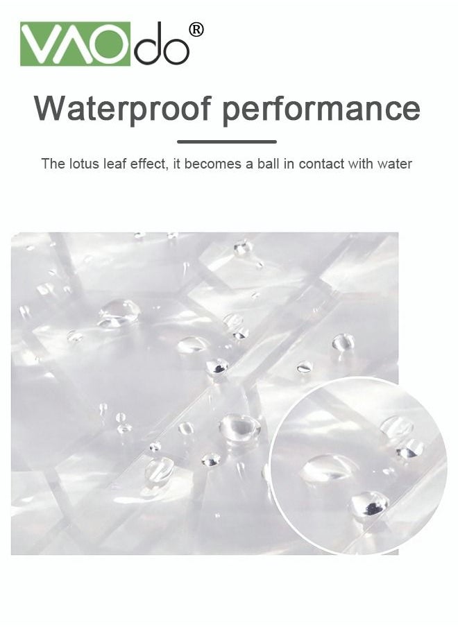 Cobblestone Pattern Waterproof Bath Curtain Mold and Mildew Resistant Plastic Shower Curtain with 12 Plastic Hooks 1.8*1.8M