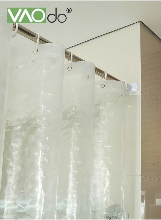 Cobblestone Pattern Waterproof Bath Curtain Mold and Mildew Resistant Plastic Shower Curtain with 12 Plastic Hooks 1.8*1.8M