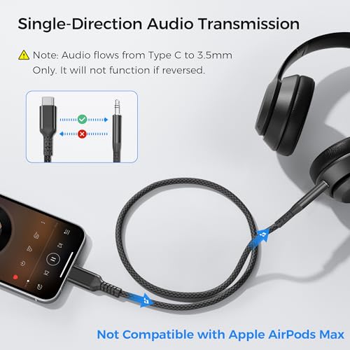 Elebase Samsung Galaxy S25 S24 Aux Cord 4FT,USB C Aux Cable,Type C to 3.5MM Jack Audio Adapter Auxiliary Cord for Z Fold Flip 7 6 5 FE,S23 S22 25 24 23 Ultra,Tab S8 S9 S10 S10+,A25,A34 A35,A53 A54 A55 - Image 2