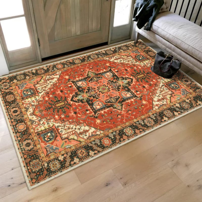 Collive Washable Indoor Door Mat Retro Non Slip Floor Doormat Large Size Quickly Absorb Welcome Mats LowPile Front Door Rug Inside Entryway Carpet for Entrance 36 x 59