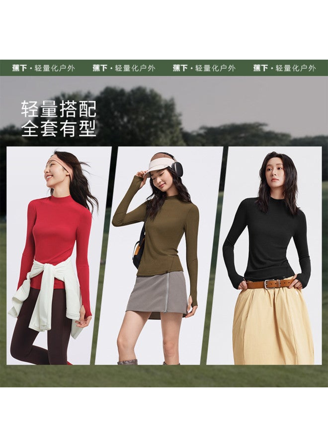 Beneunder Semi-Turtleneck Stretch Base Layer Top For Women, Soft, Versatile, And Comfortable For Early Autumn - Image 5