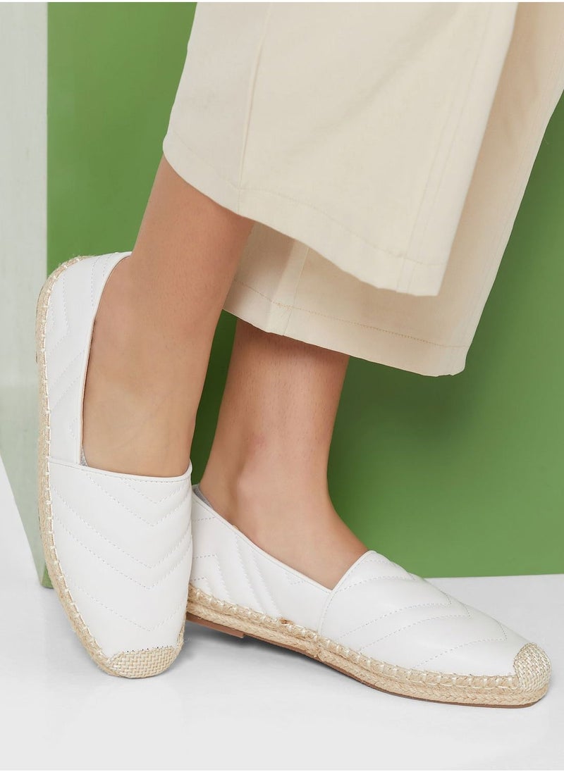 ELLA Zig Zag Quilted Flat Espadrille - Image 2