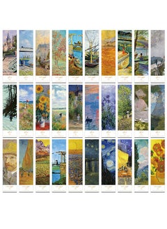 جمورو 30 قطعة من الإشارات المرجعية الورقية لـ Van Gogh Art Works لمحبي الكتب، مجموعة الإشارات المرجعية المطبوعة الشهيرة في صندوق  - Image 1