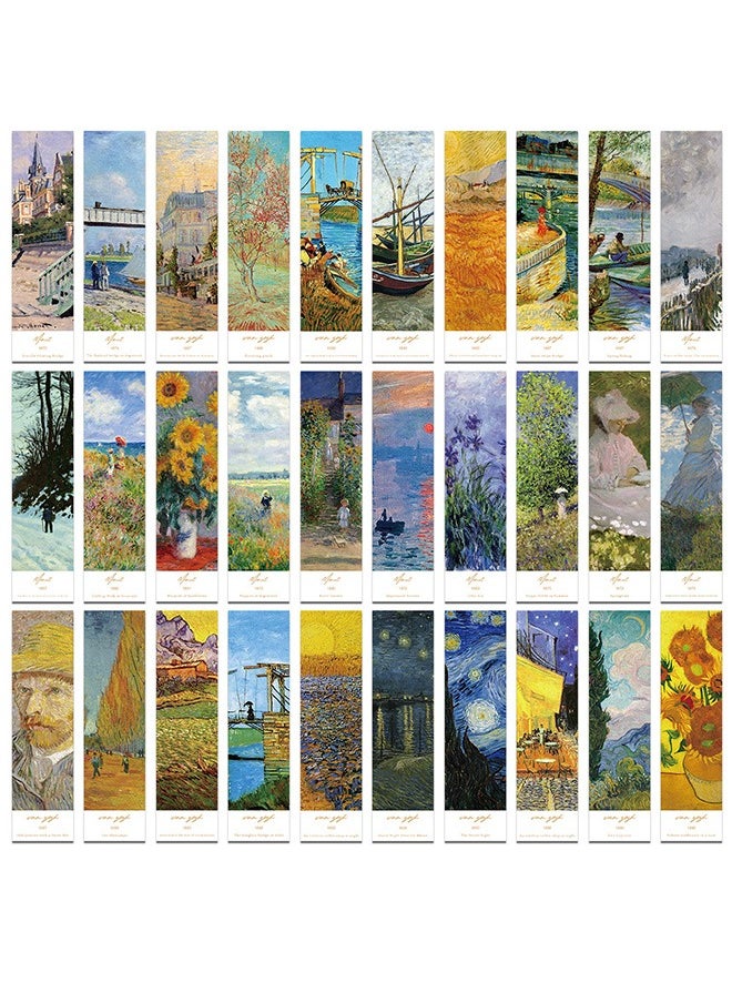 GMORO 30PCS Van Gogh Art Works Paper Bookmarks for Book Lovers, Boxed Famous Print Bookmarks Set  - Image 1
