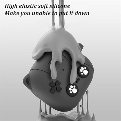 Meyaar Silicone Case for Apple Airpods 4 (2024) Cute Design for AirPods 4 with Active Noise Cancellation (ANC) with Keychain Shockproof Protective Case (Kitty Black) - Image 4