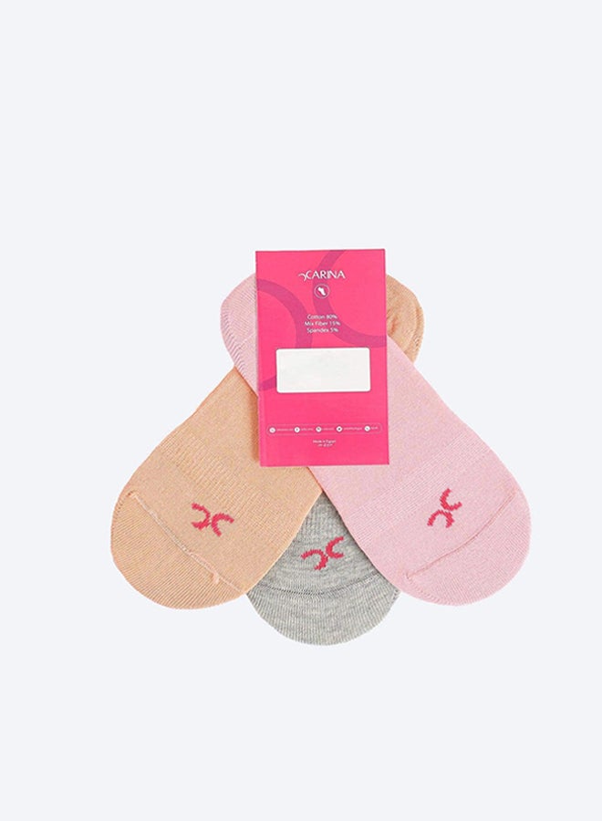 Carina Plain Invisible Socks - 3 Pairs - Image 2