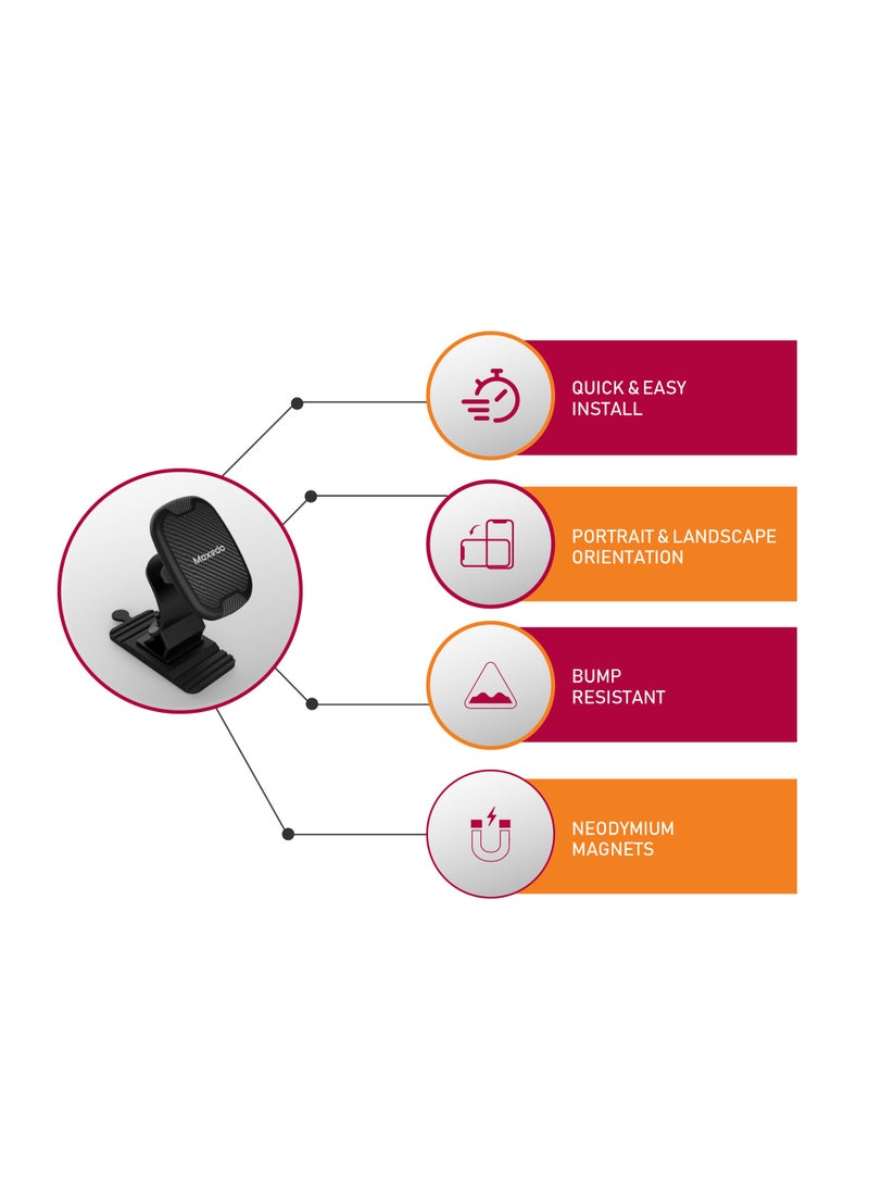 Moxedo Moxedo Magnetic Car Mount Dash Phone Holder 360° Rotation One Hand Operation  - Image 5
