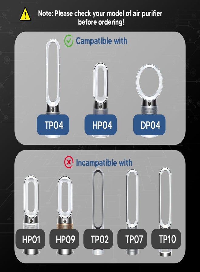 Funmit Air Purifier Filter Replacement for Dyson Pure Cool Purifying Fan TP04 HP04 DP04, Funmit 2-in-1 360° Combi True HEPA and Activated Carbon Filter - Image 2