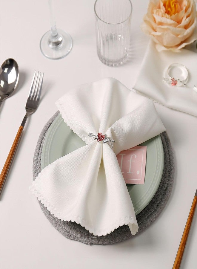 wonlex Valentines Day Napkin Rings Holder One Arrow Through The Heart Napkin Rings Serviette for Table Dining Wedding Setting Ceremony Decor Anniversary Dinner Party - Image 3