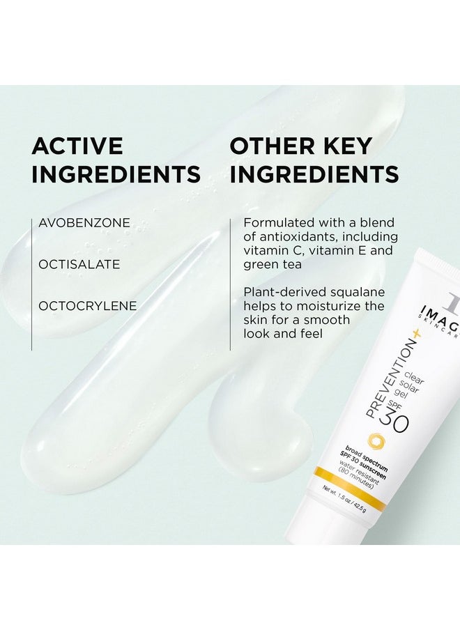 IMAGE SKINCARE - IMAGE Skincare, PREVENTION+ Clear Solar Gel SPF 30 Sunscreen, Broad Spectrum, Transparent Weightless Finish and No White Cast, Perfect Travel Size, 1.5 oz - Image 1