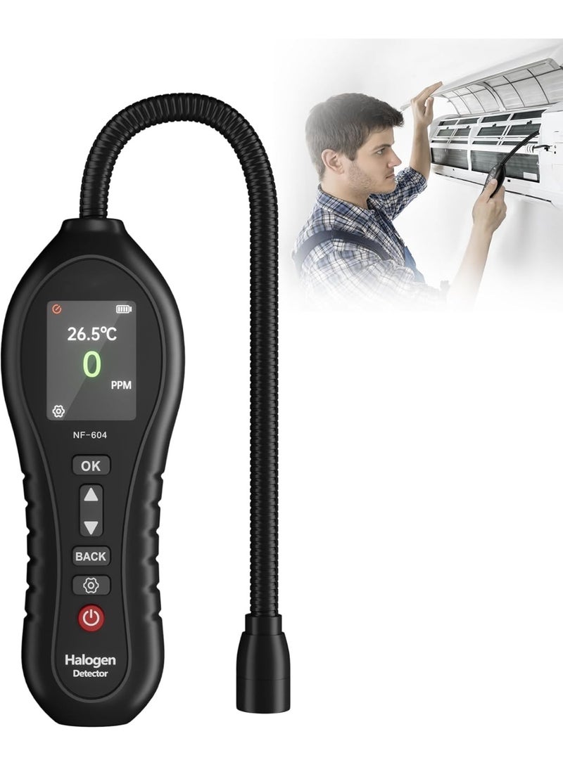 NOYAFA كاشف غاز الهالوجين كاشف تسرب غاز التكييف 0-1000ppm كاشف تسرب الفريون HVAC CFCs HCFCs HFCS R12 R22 R134a R410a مع مسبار 25 سم حساسية عالية 3 أنواع من الإنذارات - Image 1