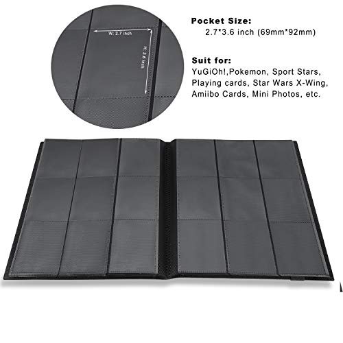 AITIME Trading Card Album Holder 360 Pockets, AITIME Side Loading PP Pockets Sleeves, Cards and Coupons Protector Storage Book (Blue) - Image 3