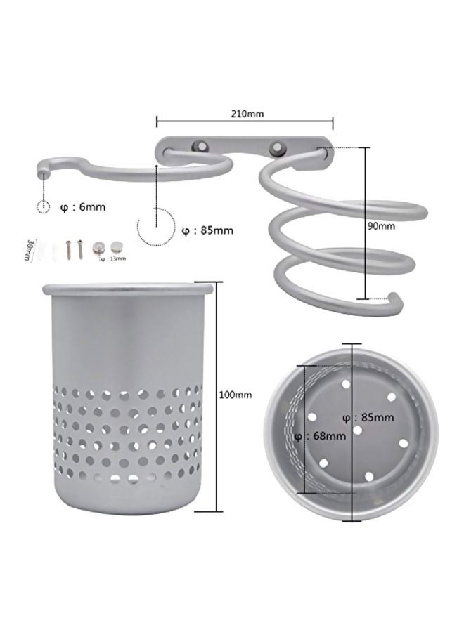 سام يونج مجفف شعر وحامل فرشاة فضي 5.2x4.7x8.5بوصة - Image 3