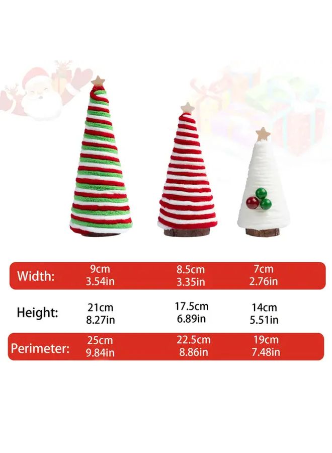 Mini Christmas Tree Ornaments Set 3PCS 21cm Festive Holiday Tabletop Decor - Image 3