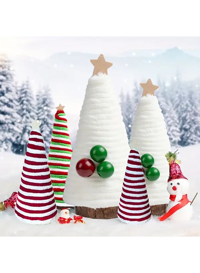 Mini Christmas Tree Ornaments Set 3PCS 21cm Festive Holiday Tabletop Decor - Image 2