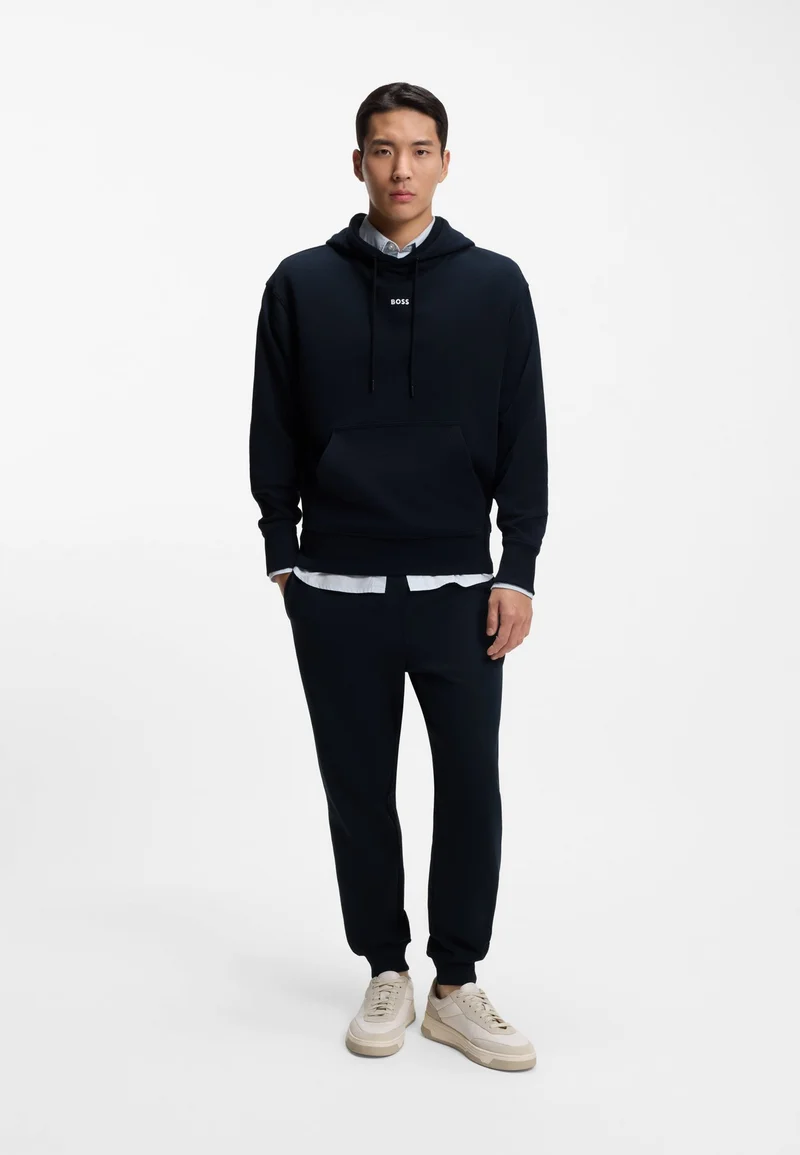 Cotton-terry tracksuit set with contrast logos