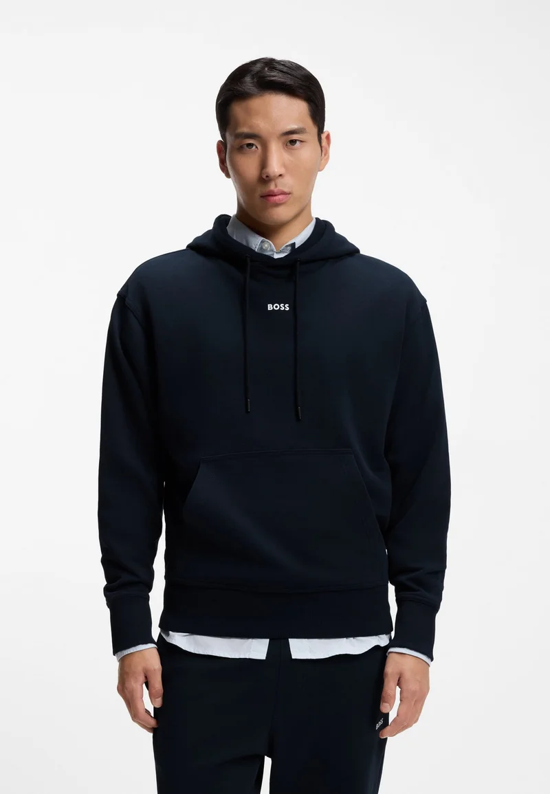 BOSS Cotton-terry tracksuit set with contrast logos