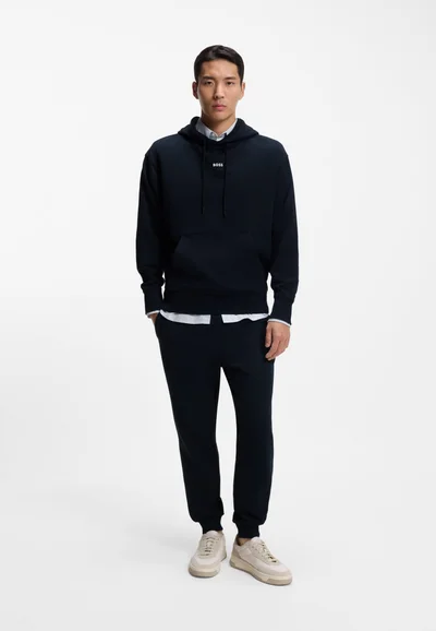 BOSS Cotton-terry tracksuit set with contrast logos