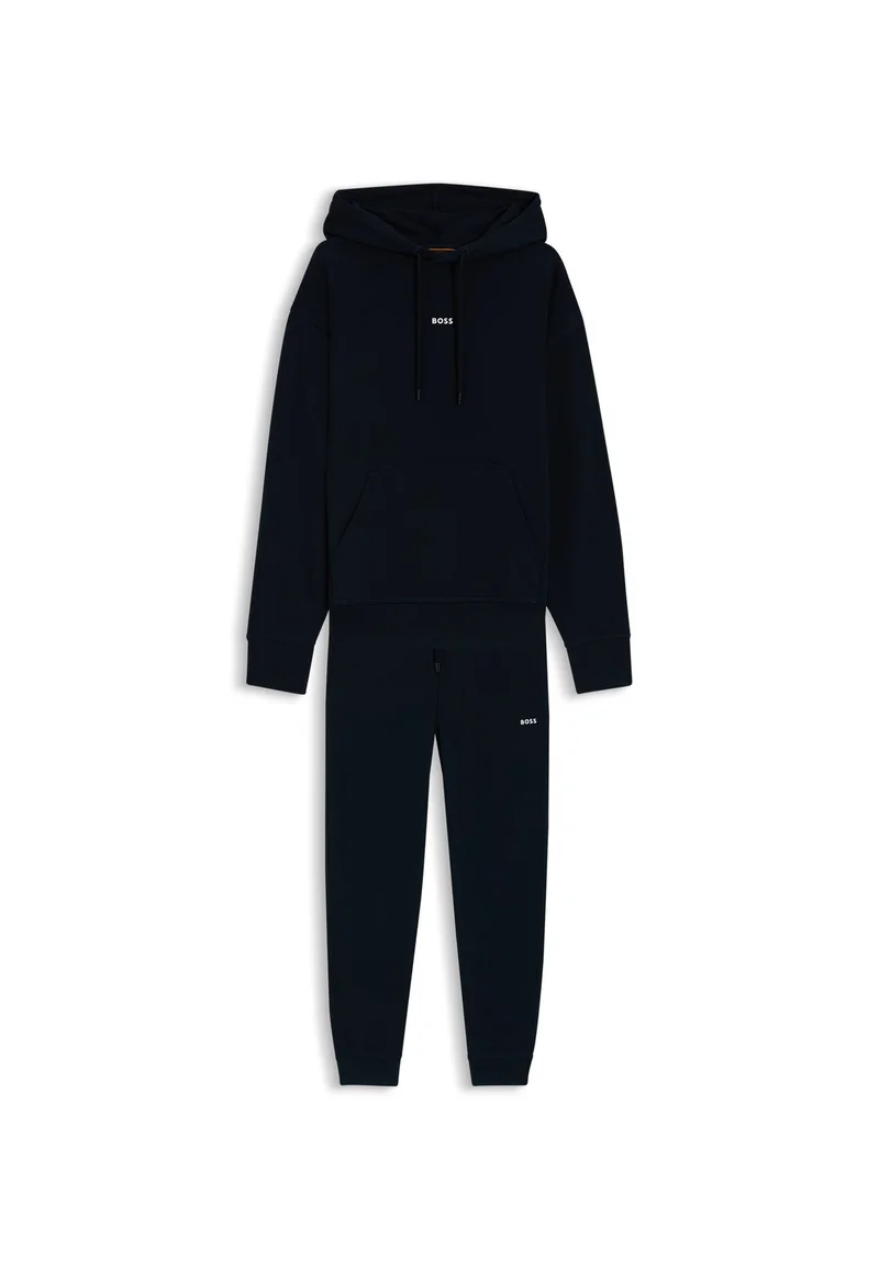 BOSS Cotton-terry tracksuit set with contrast logos