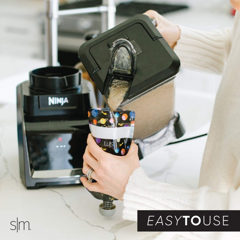 Simple Modern Reusable Baby Food Pouches for Toddlers | BPA Free Plastic, Food Safe, Freezer Safe | Refillable for Applesauce Yogurt & Puree Squeeze Pouch | 10 pack | 5oz | Assorted - Image 5