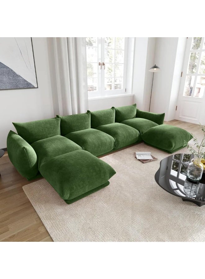 Comfynest Modern Living Room Home Furniture Elegant White Boucle Modular Sectional Sofa Set (Green)  - Image 1