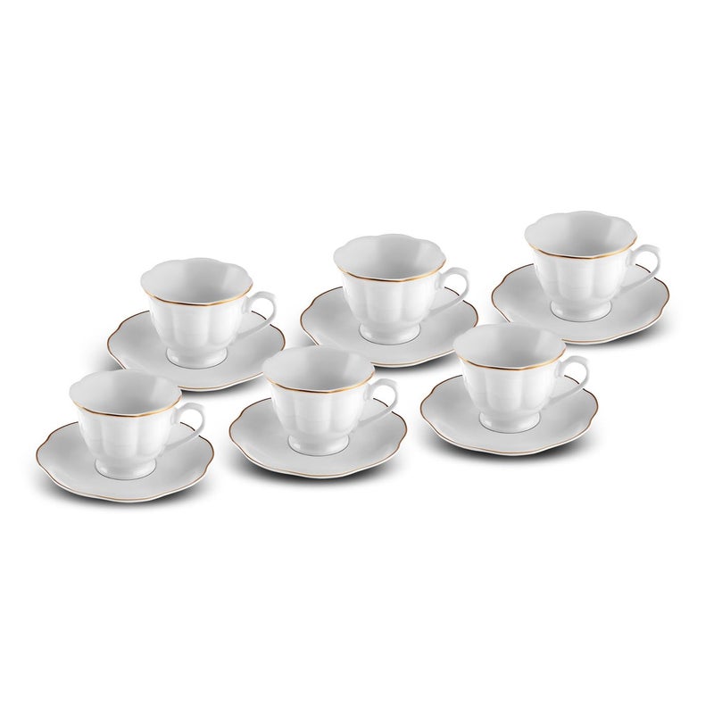 KARACA Ã‡an Turkish Coffee Cup Set for 6 People - 12 Piece Cups with Saucers - Small Porcelain Espresso Set - Ideal for Serving Greek, Arabic Coffee (3 fl oz) - Image 2