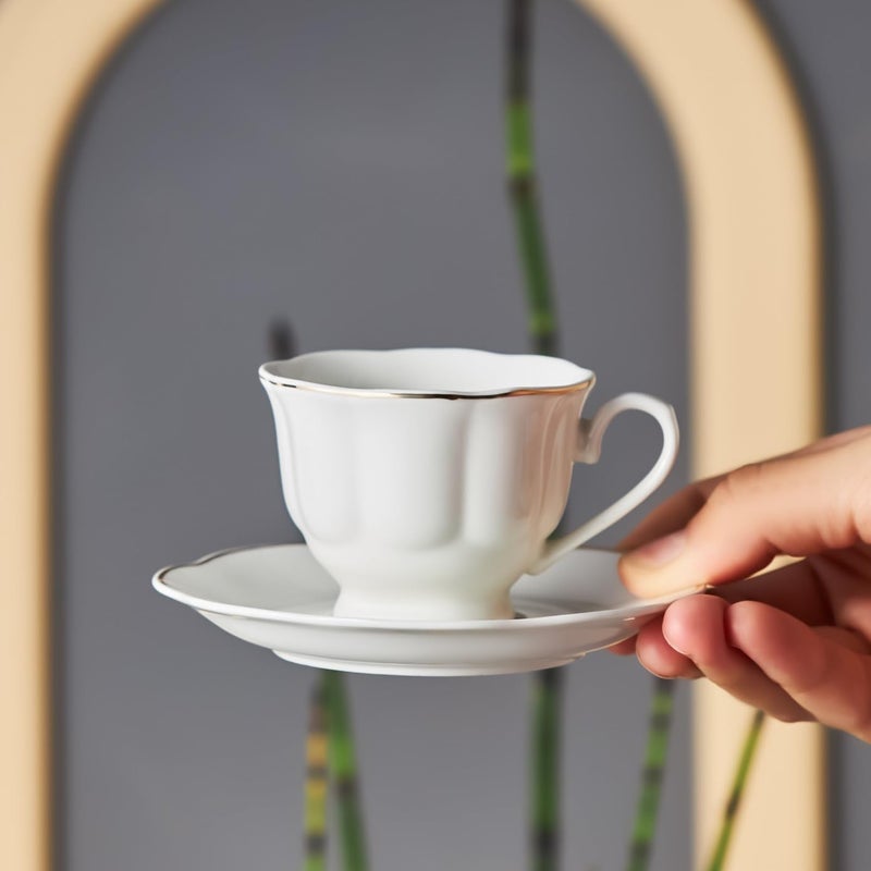 KARACA Ã‡an Turkish Coffee Cup Set for 6 People - 12 Piece Cups with Saucers - Small Porcelain Espresso Set - Ideal for Serving Greek, Arabic Coffee (3 fl oz) - Image 4