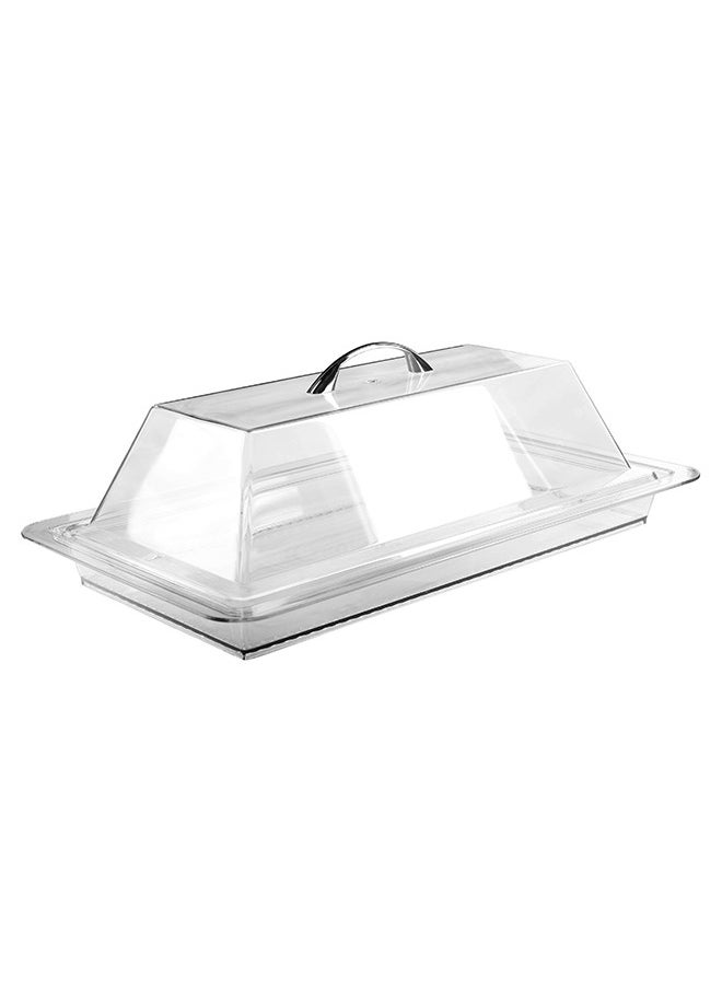 Trust - Acrylic Cake Server With Lid Clear/Silver 50CM - Image 1