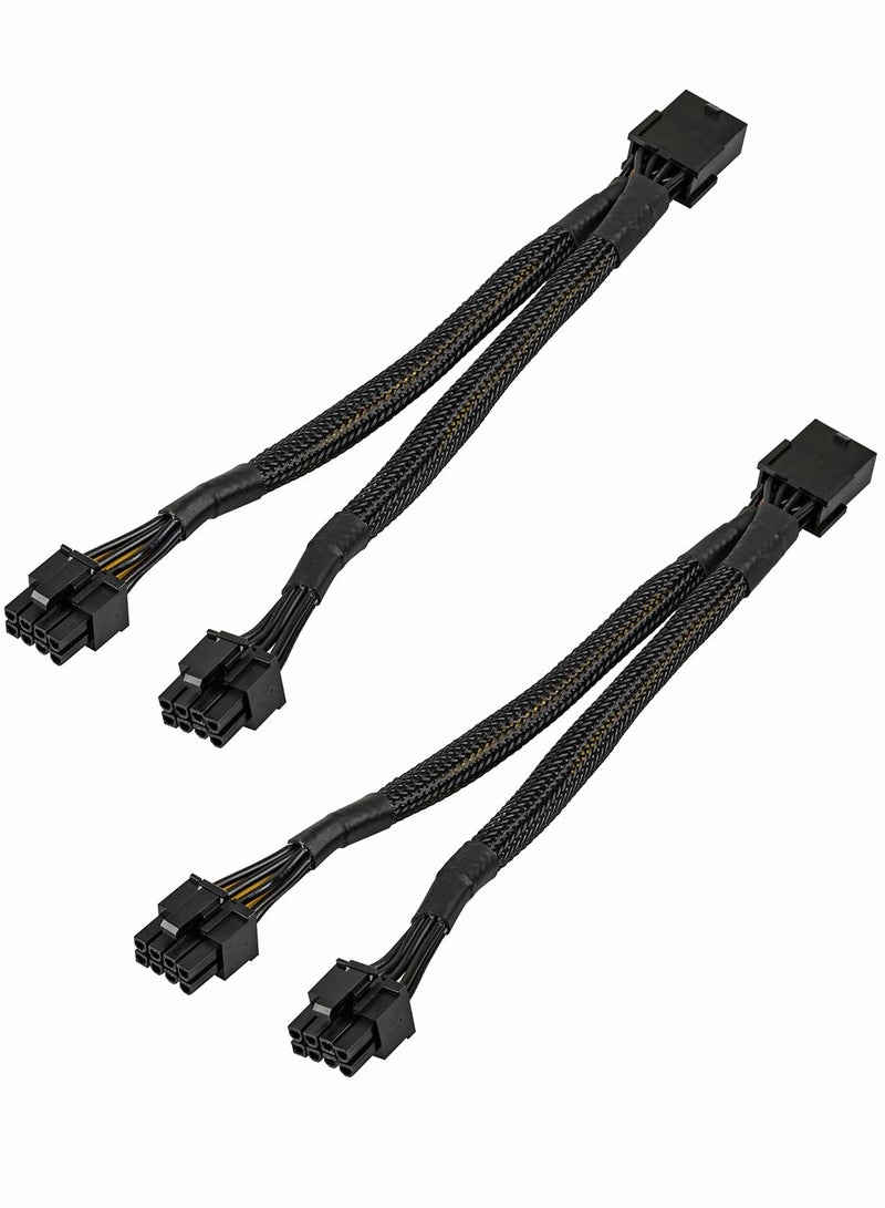 KASTWAVE Graphics Lines, Graphics Card 8 Pins One Point Two Lines, Graphics Card 8p Extension Cable, Graphics Card Adapter, Braided 20cm, Pci-e Pcie Power Cable 18awg 20cm, with Sleeve - Image 1