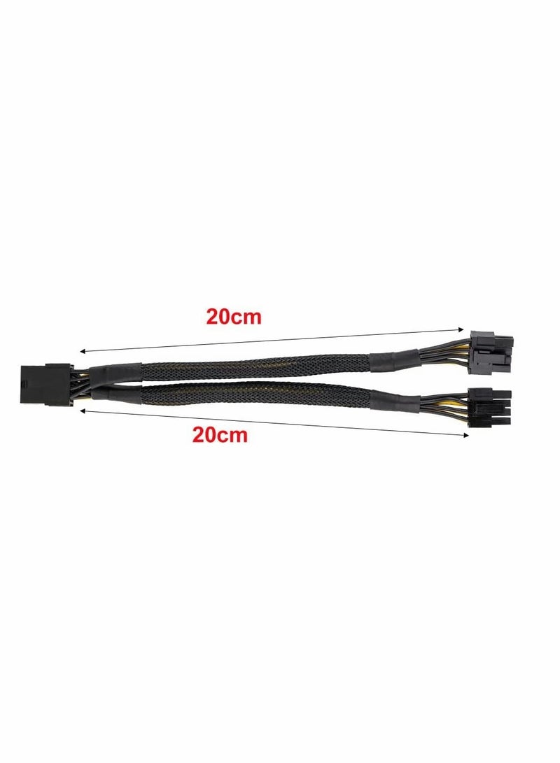 KASTWAVE Graphics Lines, Graphics Card 8 Pins One Point Two Lines, Graphics Card 8p Extension Cable, Graphics Card Adapter, Braided 20cm, Pci-e Pcie Power Cable 18awg 20cm, with Sleeve - Image 2