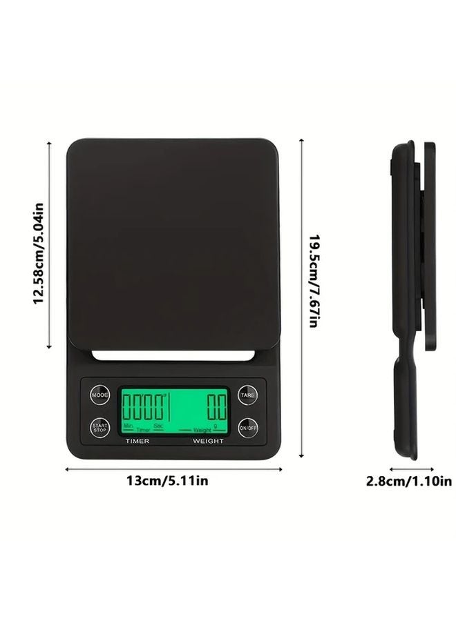 Red Digital Coffee Scale Timer Backlit LCD Precision Mode Tare Auto Off Portable - Image 2