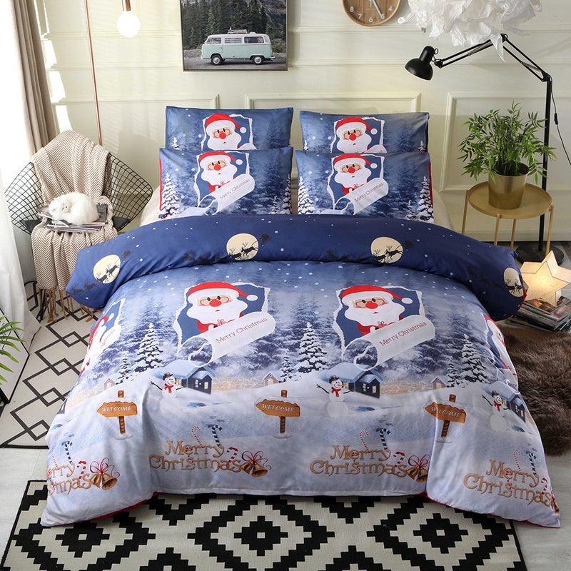 Comforter Duvet Cover Set Merry Christmas Gift Bedding Set Bedclothes Cover Pillowcase - Image 3