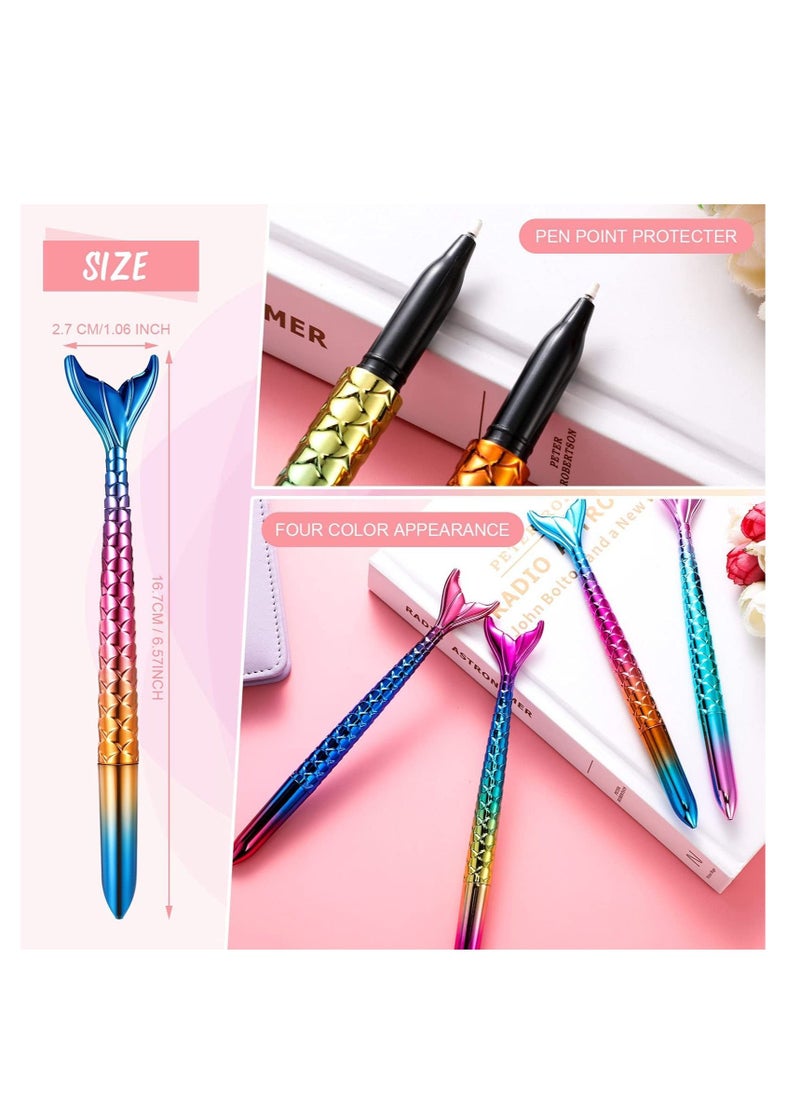 SYOSI 24 Pieces Mermaid Tail Gel Ink Pens for Child Mermaid Fish Ballpoint Pens for Mermaid Party Supplies Office School Supplies, 0.5 mm Black Gel Ink Pen (Multi Color, Bright Style)  - Image 2