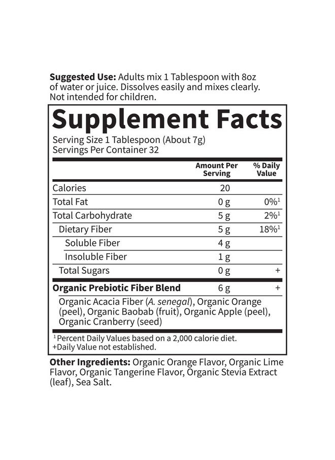 Garden of Life - Dr Formulated Organic Fiber Supplement Powder Citrus Sugar Free Psyllium Free Prebiotic Superfoods Constipation Relief And Hunger Control For Men And Women 32 Servings - Image 1