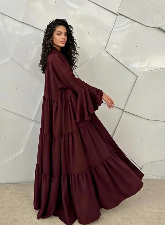 Take Two  Red Solid Abaya for Women | Best Price UAE