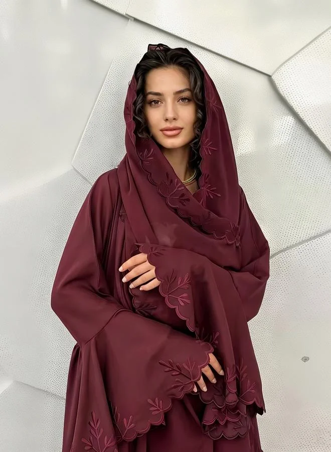 Take Two  Red Solid Abaya for Women | Best Price UAE