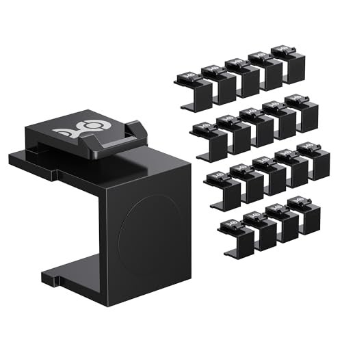 Cable Matters 20Pack Blank Keystone Jack Inserts in Black Blank Inserts for Keystone Wall PlatesPatch Panels
