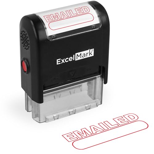 ExcelMark emailed Self Inking Rubber Stamp - Red Ink - Image 1