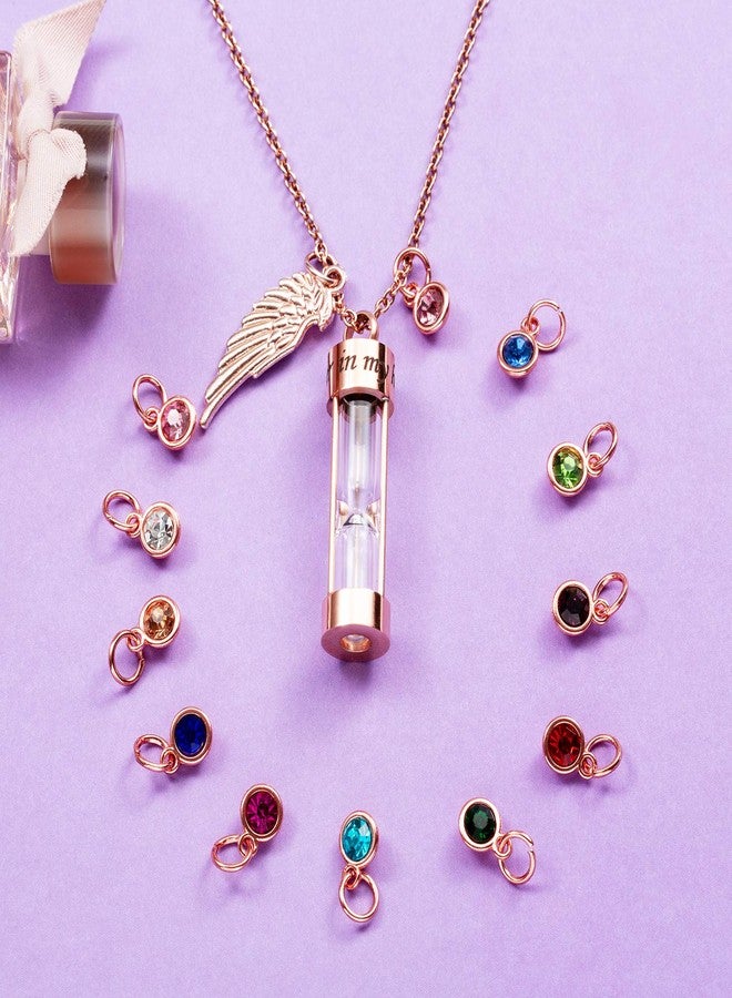 PREKIAR Cremation Urn Necklace for Ashes Timeless Hourglass Memorial Pendant Keepsake Jewelry for Human Pet Ashes with 12 Birthstone Angel Wing (Rose Gold Hourglass) - Image 5