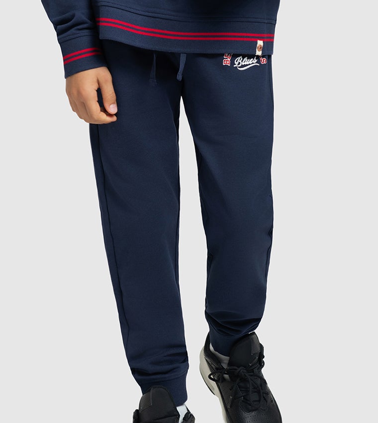 Logo Embroidered Drawstring Waist Joggers