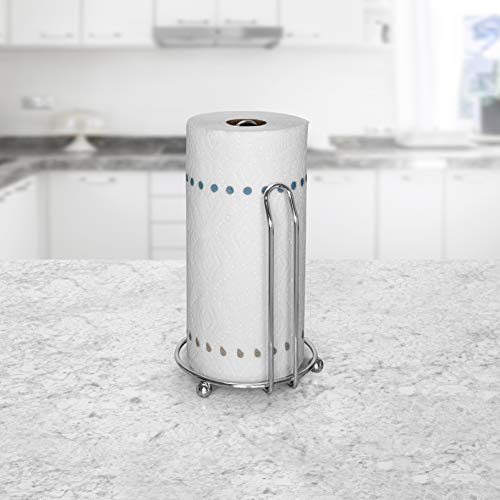 Spectrum Diversified Pantry Works Deluxe Paper Towel Holder, Roll Dispenser Stand for Kitchen Countertop & Dining Room Table, Chrome - Image 3