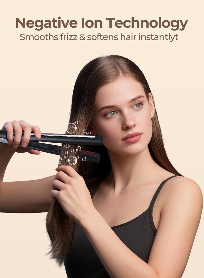 DOSCHER Hair Straightener and Curler 2 in 1 with Infrared Ionic Technology, 4 Adjustable Heat Settings 160°C-240°C, Fast 20s Heat Up, Auto Shut Off, Global Voltage - Image 4