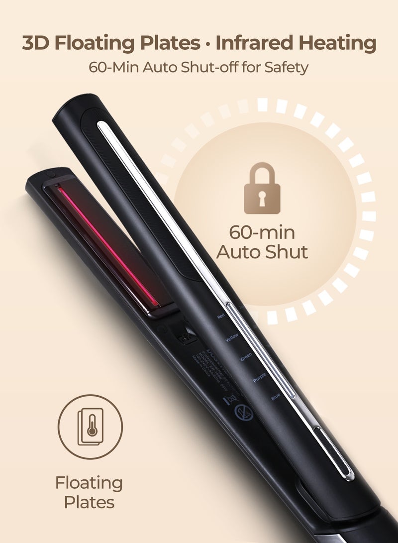 DOSCHER Hair Straightener and Curler 2 in 1 with Infrared Ionic Technology, 4 Adjustable Heat Settings 160°C-240°C, Fast 20s Heat Up, Auto Shut Off, Global Voltage - Image 5