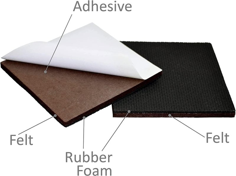 FUNI Furniture Pads, 4” Furniture Pad, Non Slip Furniture Feet Pads, Rubber Stickers Self Adhesive Furniture Felt Pads for Fixation in Place Furniture, Chair Legs,Tiled, Laminate, 48 Pcs - Image 4