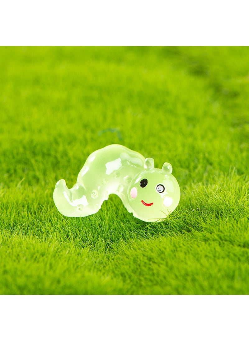 1 x 5 pcs Glowing Caterpillar Moss Miniature Gardening Decor Green medium 