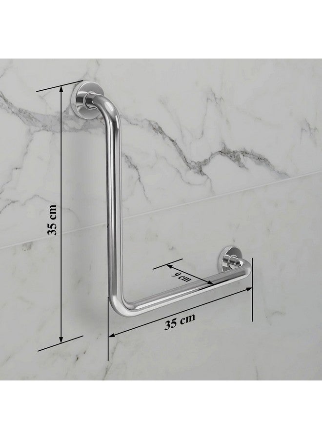 Plantex L-Shape Bathroom Handle for Senior Citizen/Grab Bar for Toilet/Support for Elderly People - Stainless Steel, Pack of 1 (Chrome) - Image 2